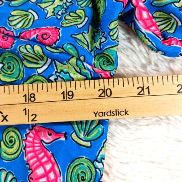 Simply Southern Bell Sleeved Tropical Midi Dress Seahorse & Shells Women's Large - Picture 11 of 13